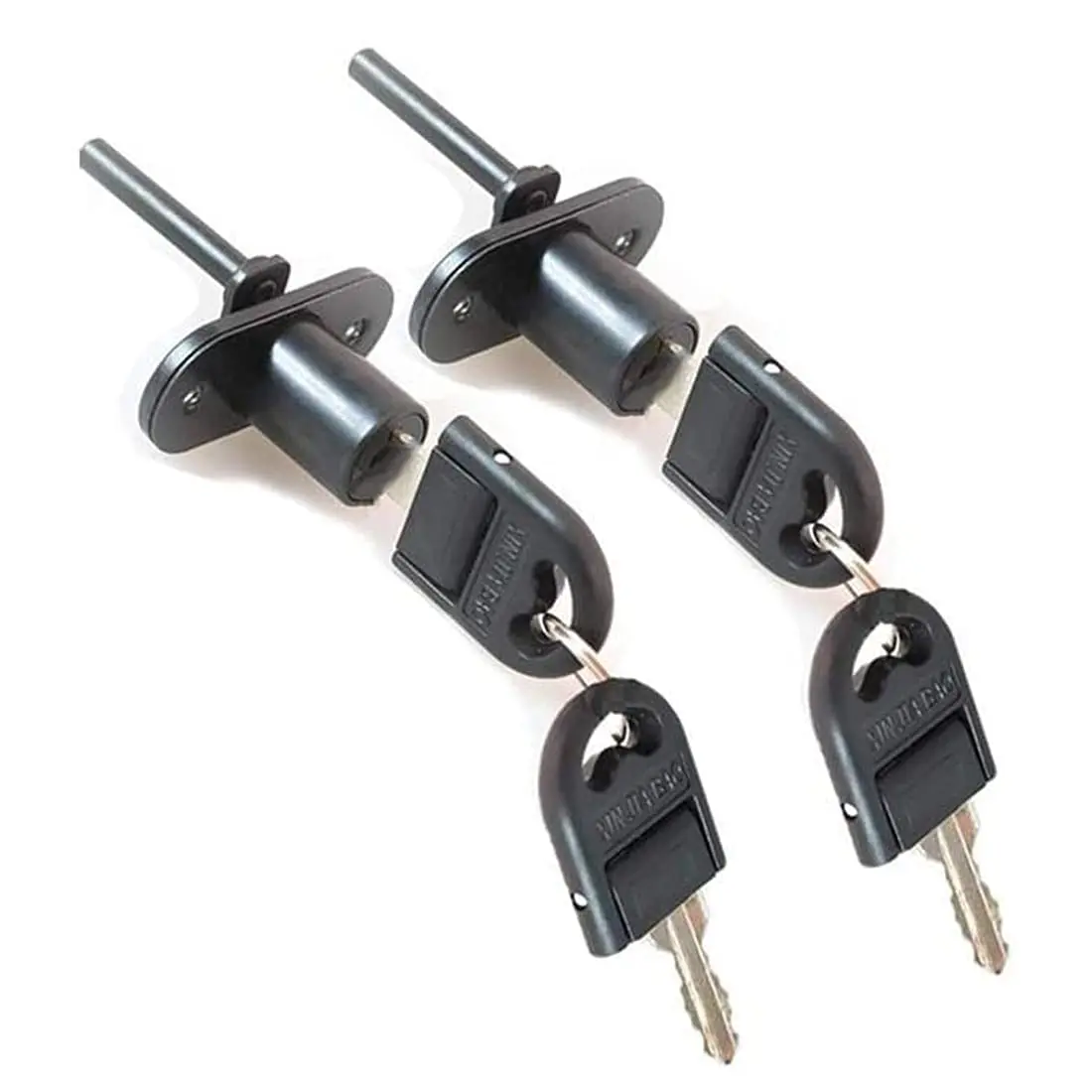 4 - Drawer Lock Cabinet Locks With Keys  Zinc Alloy Desk Wardrobe Furniture Locker Showcase 2 Key 16mm (black Keyed Different)