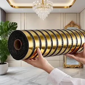1 Roll Self-Adhesive Luxury Hot Stamping Striped Wallpaper, Vinyl Foam Material, Peel and Stick DIY Removable Easy to Clean, Suitable for Wall Decoration, all, Bedroom, Home Decor，3D