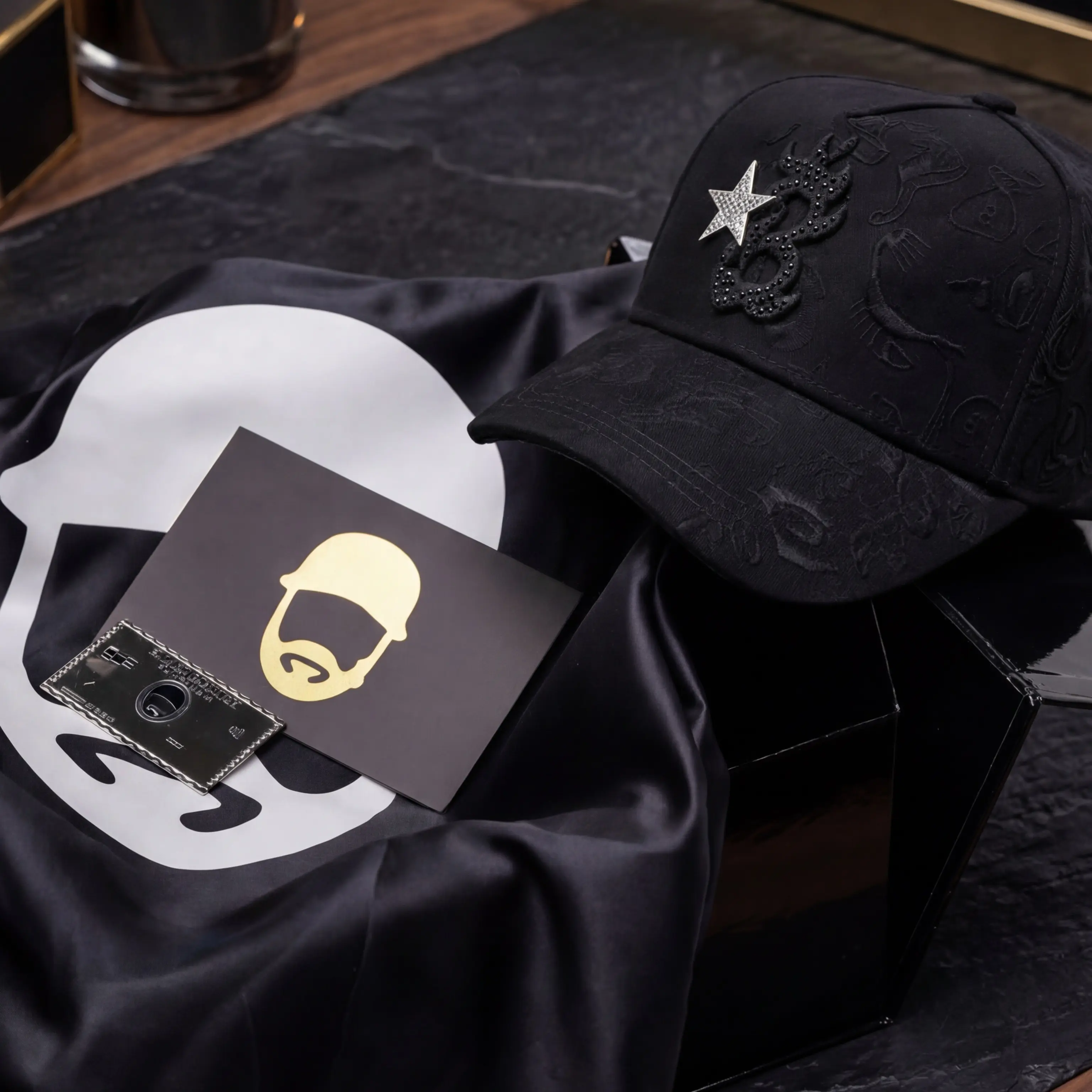 Barbas Hats B-Star Graffiti Collection Black and Gold Hat - Brand-New, Full-Box Packaging, Fashion Accessory