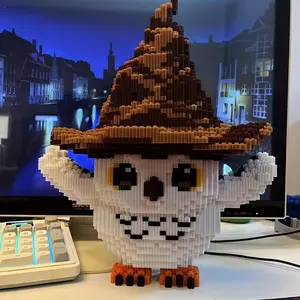 2018 Piece Magic Hat Owl Christmas Halloween 3D Wildlife Puzzle Animal Shape Puzzle Decoration, Room Decor, Home Decor, Party Decor, Ornament Statue