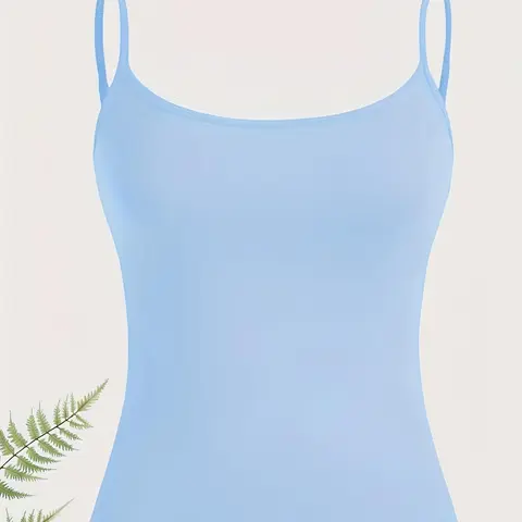 Women's Plain Adjustable Strap Spaghetti Strap Sleeveless Cami Top, Camisole Tank Top, Sleeveless Top, Casual Minimalist Basic Top for Daily Wear, Casual Fashion Sleeveless, Womenswear