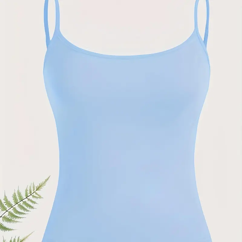 Women's Plain Adjustable Strap Spaghetti Strap Sleeveless Cami Top, Camisole Tank Top, Sleeveless Top, Casual Minimalist Basic Top for Daily Wear, Casual Fashion Sleeveless, Womenswear
