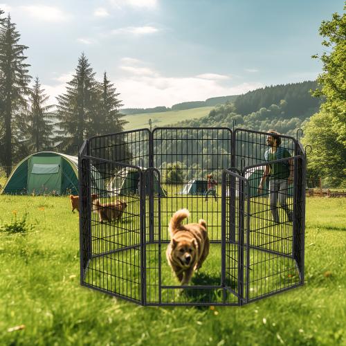 Heavy Duty Dog Playpen | Foldable Metal Pet Fence for Indoor & Outdoor Use | Safe Enclosure for Large/Medium/Small Dogs