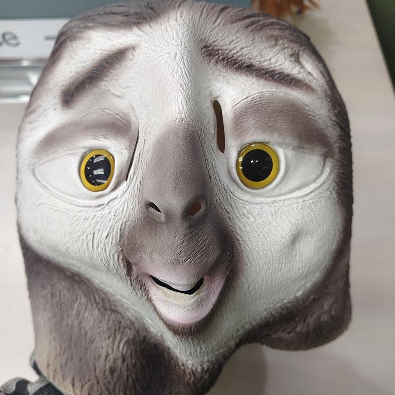 Halloween Props Crazy Zootopia Lightning Sloth Latex Mask Party Dress Up Headset Funny Sloth Latex Animal Headset Mask favor