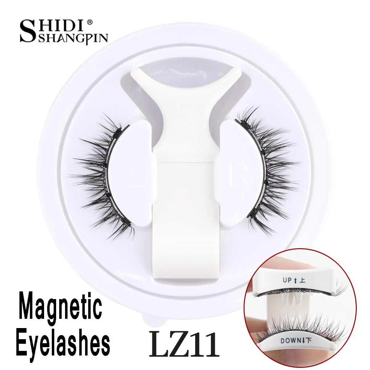 1 Pair Reusable Magnetic Eyelashes Tweezers Set Faux Mink Lashes Handmade 3D Natural False Eyelashes and Magnetic Tweezers Set