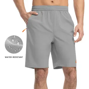 GOPUNE Men's 9" Running Hiking Shorts Quick Dry Athletic Gym Outdoor Sports Short 3 Zipper Pockets