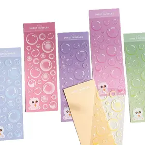 Printing Color Bubble Scrapbook Stickers (1 Set), Transparent Self Adhesive Decoration, Suitable for Diaries, Plans, and Handicrafts, Cute and Beautiful Colorful DIY Stickers Decoration, DIY Crafts Kit Decorative Decal