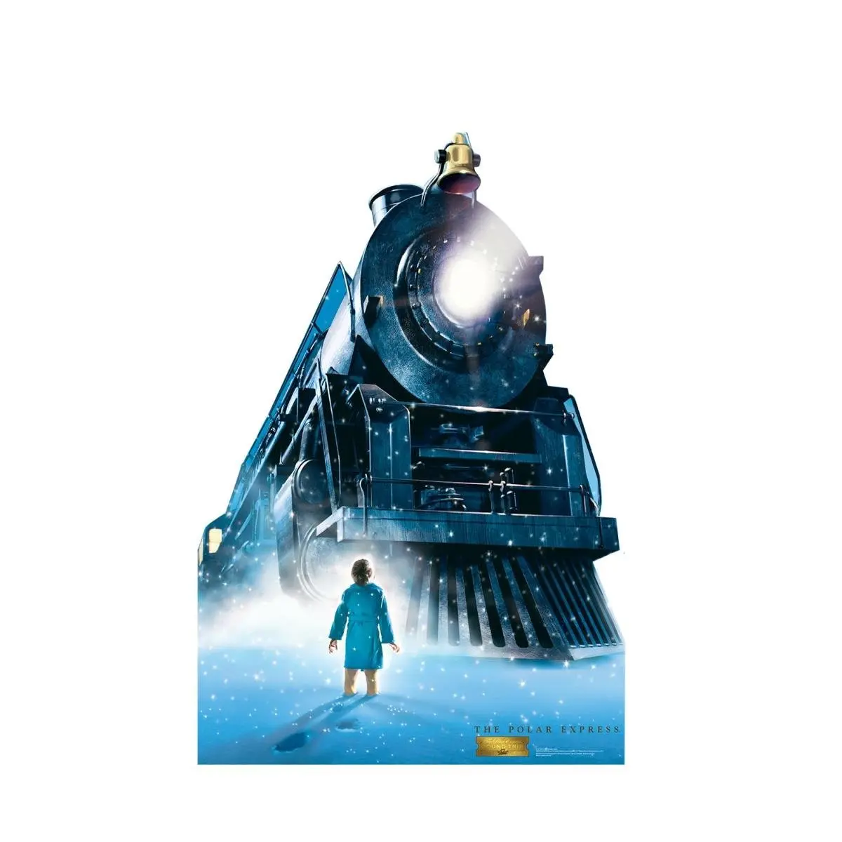 212 MAIN The Polar Express Cartoon Character Train Cardboard Stand-Up Cutout, 69x46in Magical Train Motif Decor, Holiday Christmas Home Decor, Wall Display Gift Idea