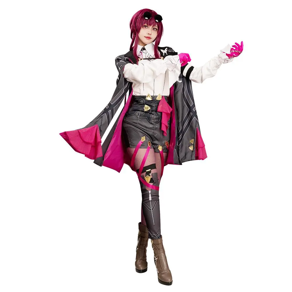 Women's Kafka Honkai: Star Rail Full-Set Cosplay Outfit - Polyester, Knitting Details, Anime Look, Cartoon Character Design, Matching Accessories, Leg Straps, In-Stocks Clothes Costumes