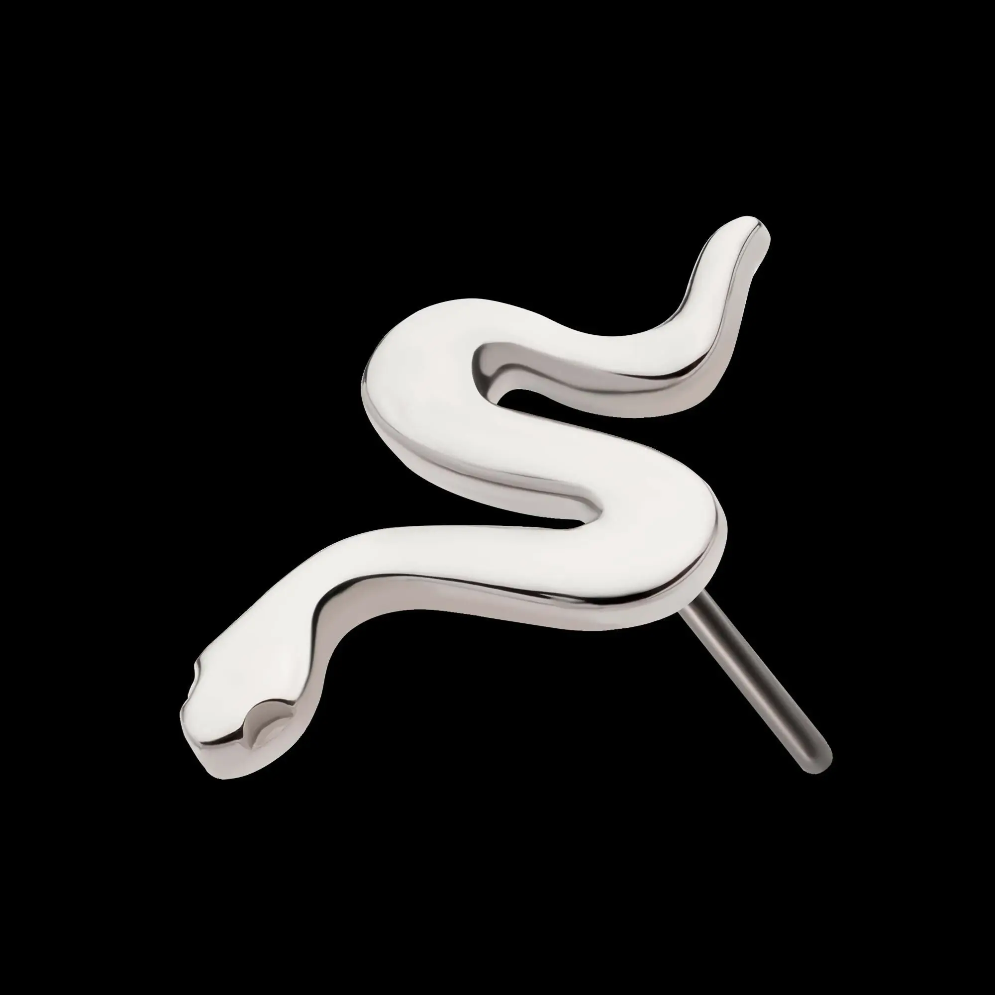 Snake Flatback Stud Earring / Nosering - Titanium