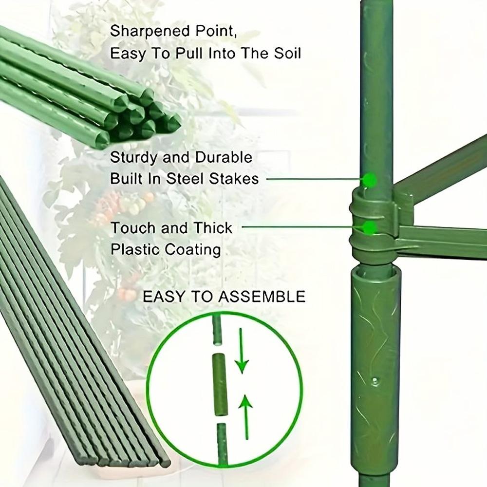 Tomato Cages for Garden, 2 Sizes (82cm/120cm) Tall Plant Support Trellis for Potted Tomatoes, Heavy Duty Sturdy Vegetable Cages for Climbing Plants, Cucumber, Pepper, Vine Flowers, Perfect for Patio Balcony Garden