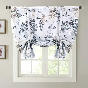 H.VERSAILTEX Blackout Tie Up Curtain - Thermal Insulated Balloon Curtain for Small Window Adjustable Kitchen Tie Up Curtain ( Rod Pocket Panel )