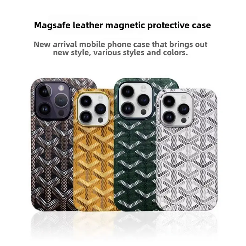 Leather Magnetic MagSafe Compatible TPU Phone Case for iPhone 17 Pro Max, iPhone 16 Pro Max - Customized Full Coverage Durable Protector Accessory, Shockproof, Scratch Resistant, Supplier Warranty Included