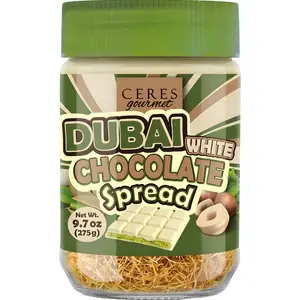 White Chocolate Dubai Spread 9.7 oz – White Chocolate & Pistachio Cream with Crispy Kataifi | Viral Gourmet Dubai Chocolate Jar | Perfect Gift