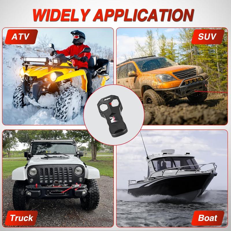 Nilight 12V Electric Winch 13000lbs ATV Trailer Winches with Synthetic Rope Fairlead Wired Handle & Infrared Remote Waterproof Winch for Truck Offroad