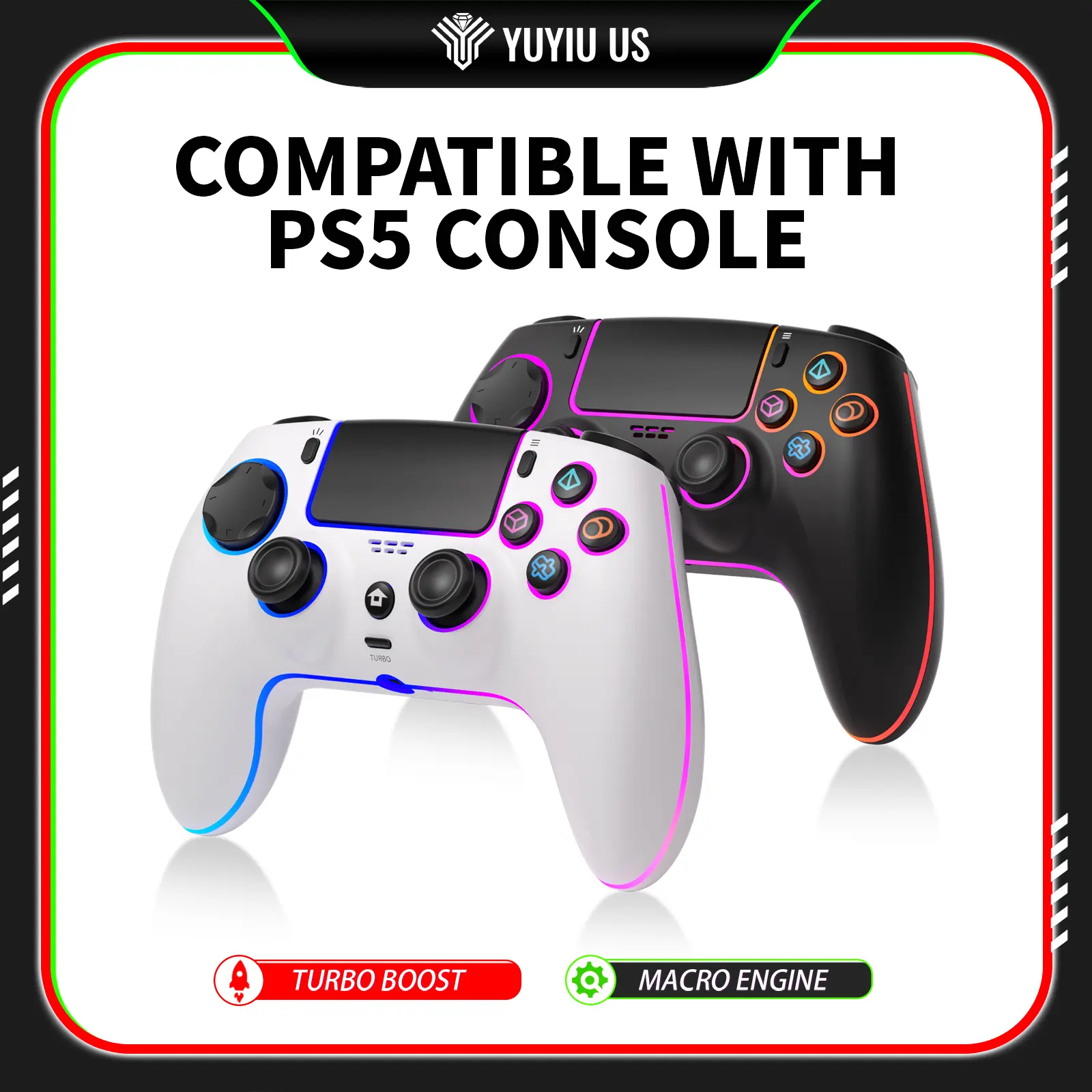 Anti-Stick Drift RGB Hall Effect Wireless Gamepad for PS5/PC/Steam Console Gamers, Video Game Controller with 6-Axis Gyro, Dual Vibration, Turbo, Macro Back Buttons, Trackpad, Bluetooth 5.0, Smart Control for Interactive Gaming - Techvibes