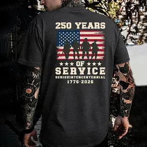 250 Years Of Service Remember Everyone Deployed RED 250 Years Anniversary Eagle American Flag 1776-2026 Heavy Cotton T-shirt, Independence day Patriotic, 4th of July Menswear Casual, Gift Streetwear Graphic Classic