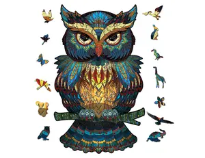 Owl Wooden Puzzle 100/200 Pieces for Adults/Kids | Stress Relief Animal Shaped Brain Teaser | Eco-Friendly Gift & Wall Art Decor (6.3"X7.7")