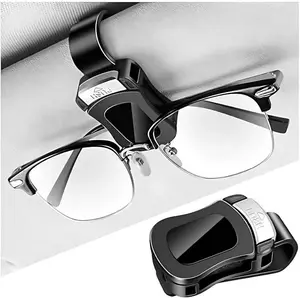 2-Pack Car Sunglass Holder with Snap Clips, Sun Visor Sunglass Holder, Space-Saving Interior Accessory, Easy-Access Sun Visor Attachment, Hidden Alloy Clips, Everyday Essential