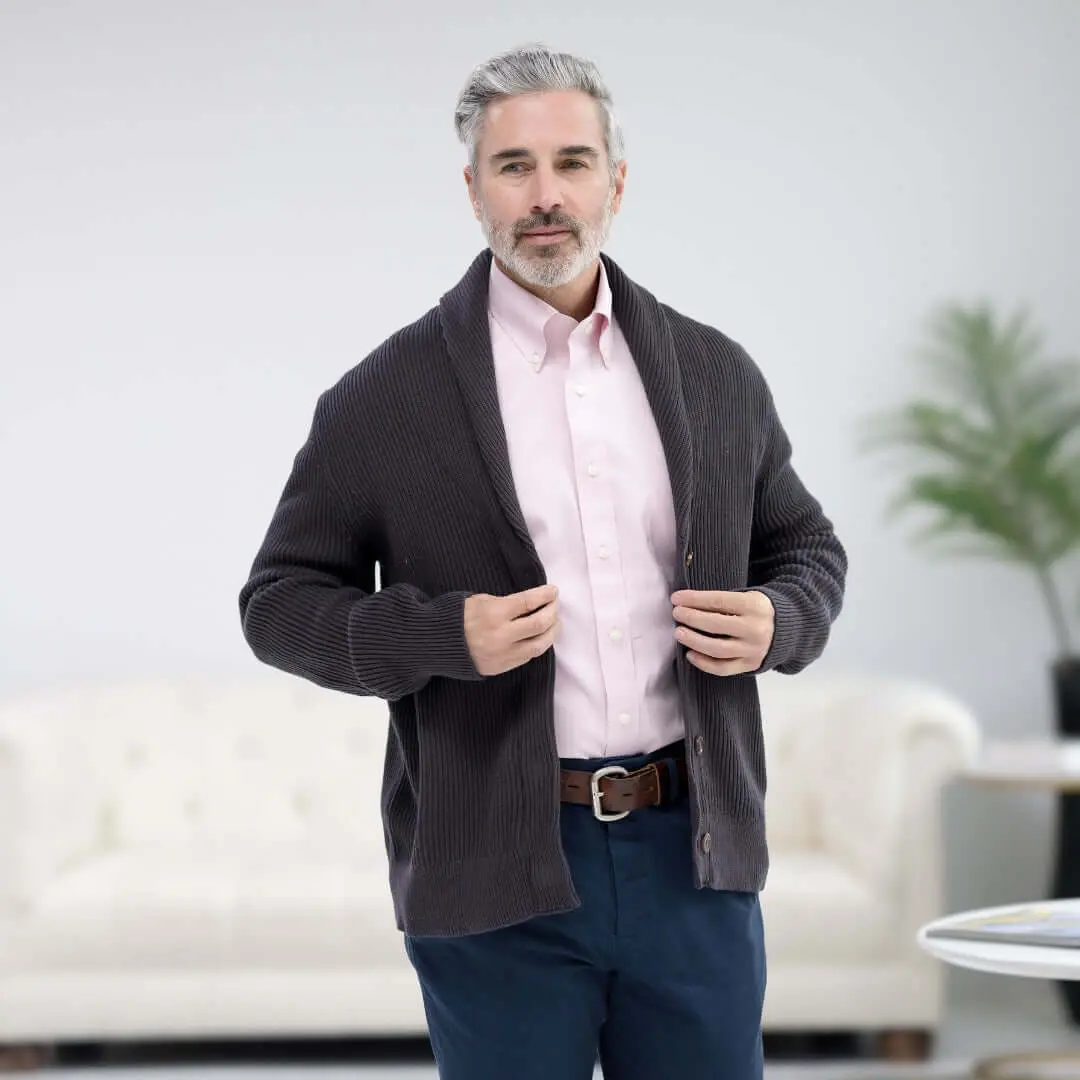 Magnetic Front Cardigan in Charcoal