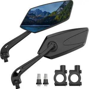Mirror | 360 Rotatable & Foldable | Blu-ray Scratch Resistant Glass Lens | Ebike Accessories,  Mirror Handlebar Mount, Bicycle Mirrors