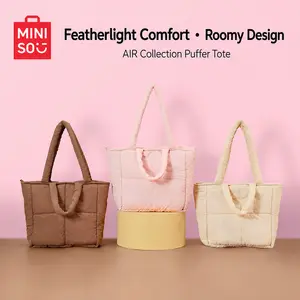 MINISO AIR Series Toast Shoulder Bag | Soft Large Capacity Tote Bag for School, Travel, Shopping & Daily Use