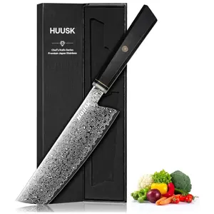Huusk 7 Inch Vegetable Kitchen Knife  with Ergonomic Wood Handle, Ideal Birthday & Christmas Gift for Men and Women