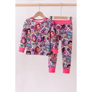 Purple character bamboo pajama pants set