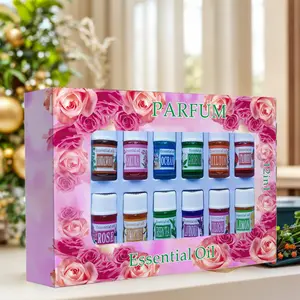 Essential Oil Set, 12pcs/box 3ML Water Soluble Aromatherapy Fragrance Oil, Aromatherapy Diffuser Oil, Aromatic Fruity Fragrance, Floral Lavender Scent, Home Fragrance for Living Room, Bedroom, Office, Car, Scented Oils