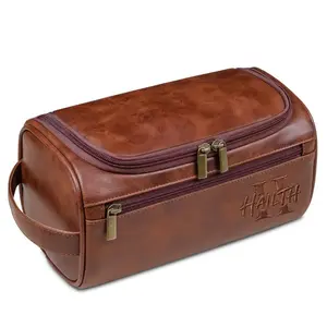 【HolidayGift】Large Leather Men's Travel Toiletry Bag Toiletry Bags for Men Small,Premium Quality Durable and Stylish Travel Organizer for Travel, Grooming and Personal Care,Waterproof Leather Dopp Kit summerwins