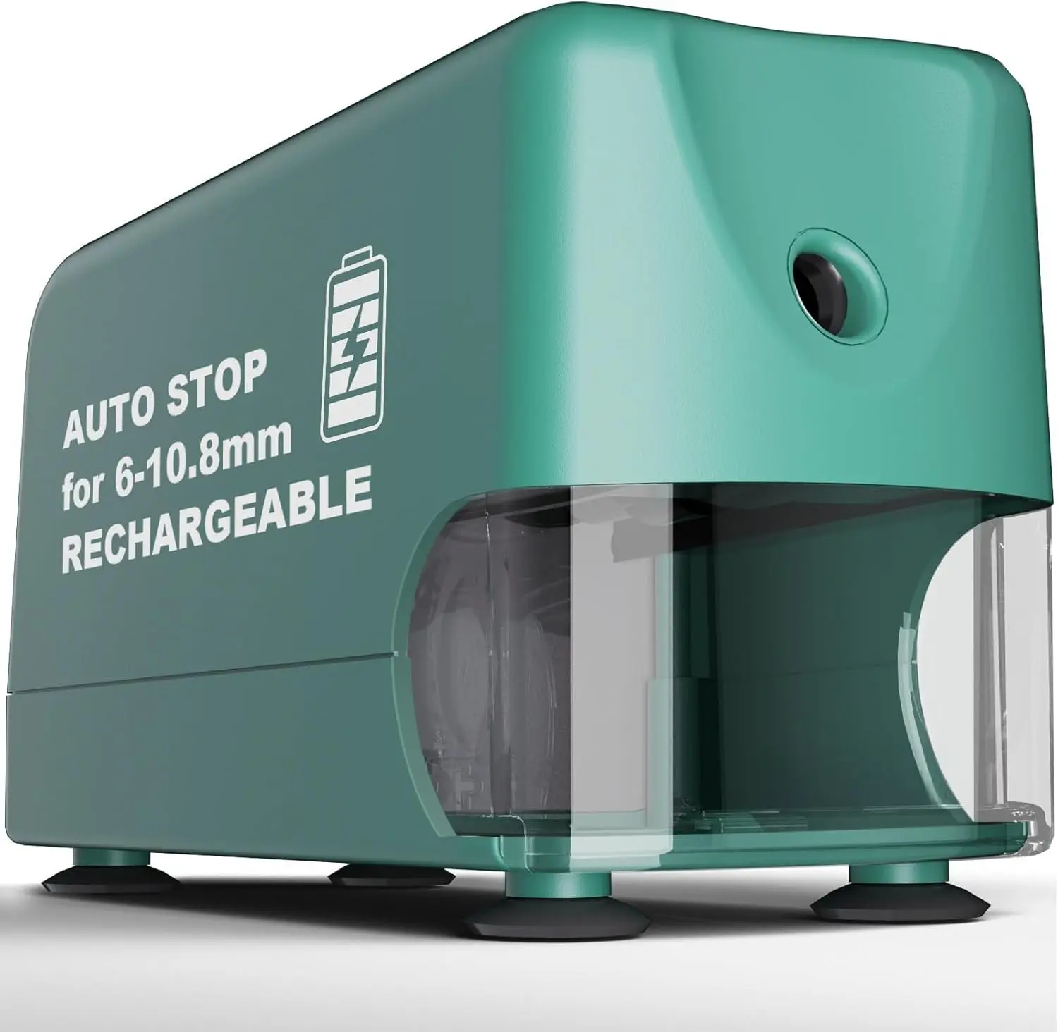 PSD3 Electric Pencil Sharpener, Cordless & Rechargeable, Heavy Duty Classroom Pencil Sharpeners for 6-10.8mm Pencils, Auto Stop, 2s Fast Sharpening,  , 10,000 Sharpenings, Green
