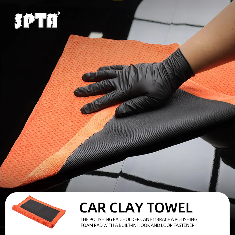 SPTA Car Clay Towel For Auto Detailing ,Fine Grade Microfiber Car Chamois Towel ,Ultra Clay Decontamination Towel