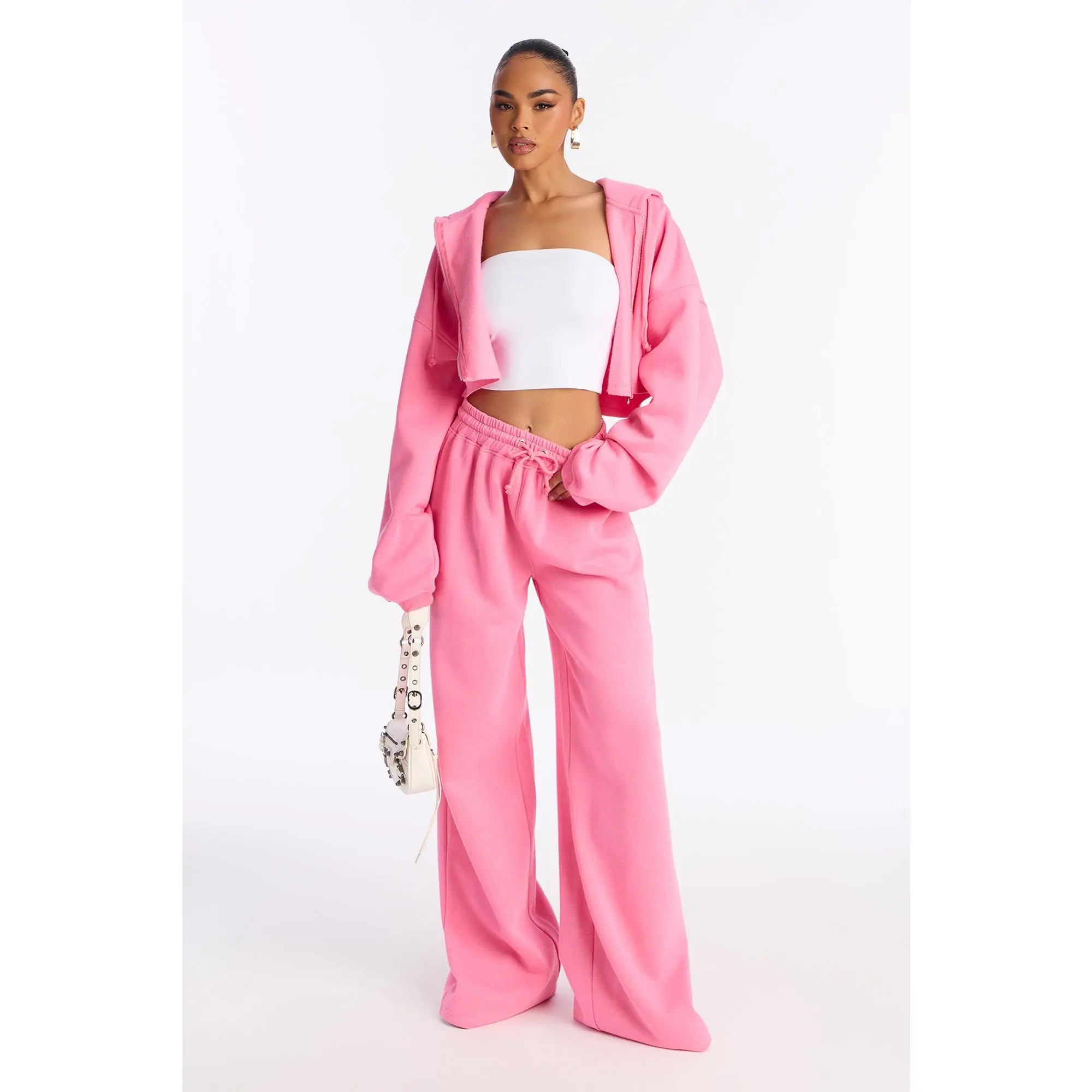 Tall On The Go Fleece Pant Set - Pink Tall On The Go Fleece Pant Set - Pink