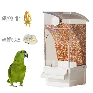 Parrot Auto Feeder with Hull Separation No Mess FREE Veg Clip Water Cup for Parrot Feeding