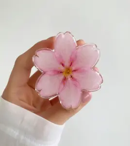 Pink Cherry Blossom Acrylic Phone Grip, Sakura Flower Griptok, Aesthetic Floral Pop Socket, Cute Flower Kindle Holder for Her, Gift for Flower Lovers