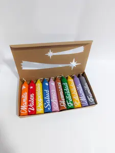 Personalized Velitas – Colombian Tradition Candles – Custom Names & Phrases – Set of 10 Colorful Candles