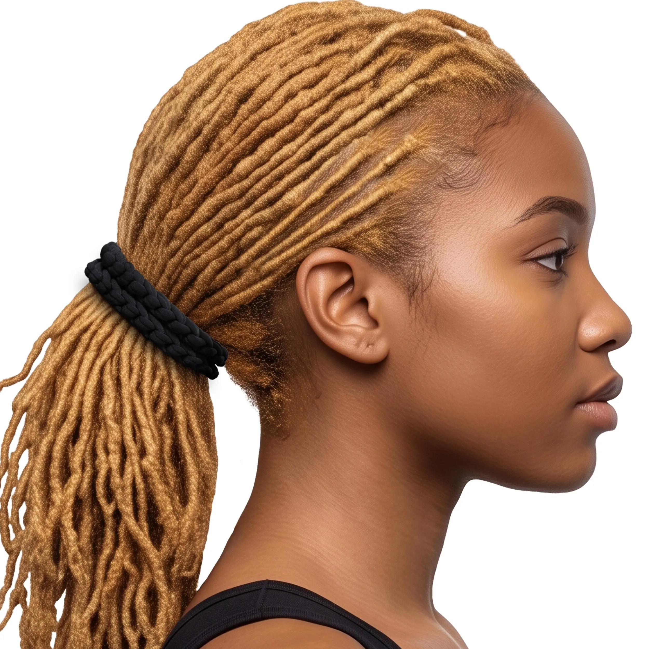Hair Ties Jumbo 2-Pack Soft & Silky for Thick Hair Braids Dread Locs Super Strechy Made in the USA Charcoal