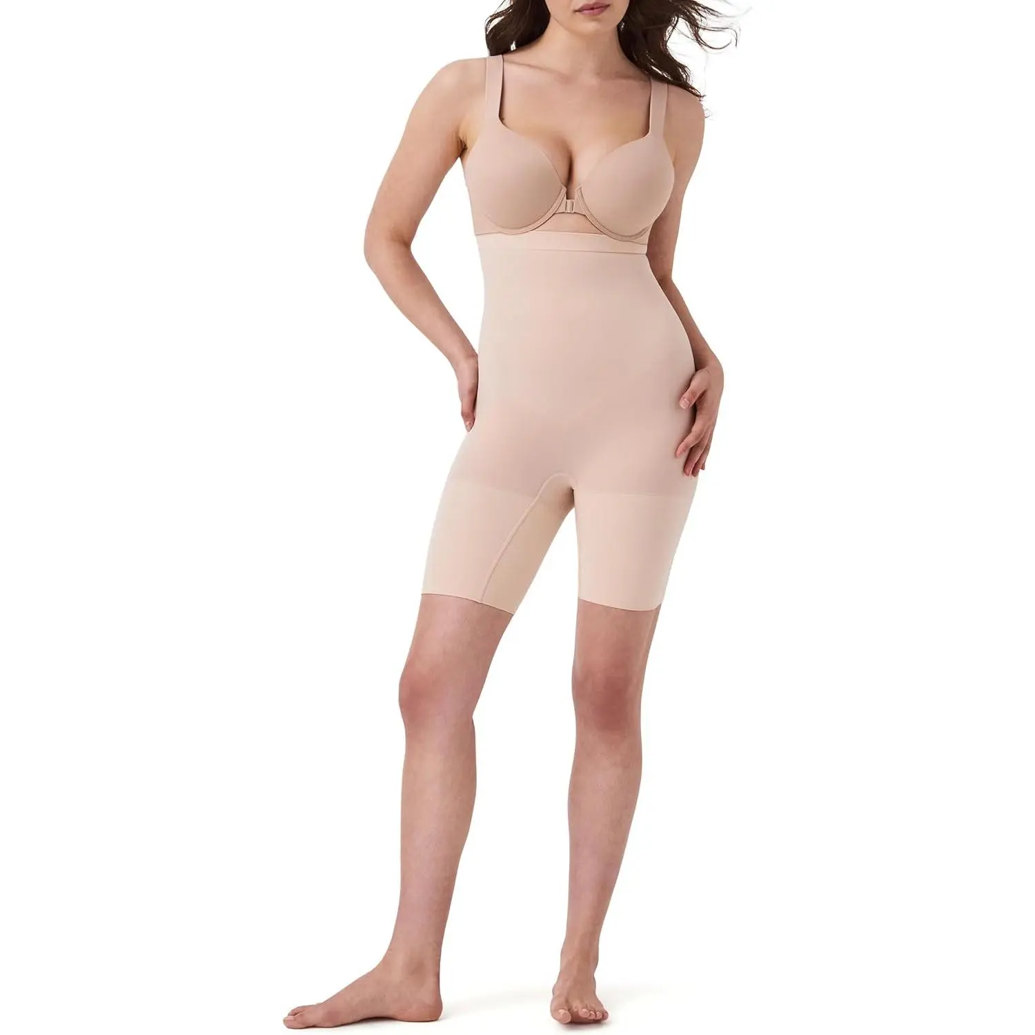 SPANX Shapewear for Women Tummy Control High-Waisted Power Short Soft Nude MD