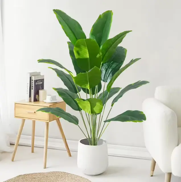 1pc Large Artificial Tropical Palm Tree with Real-Touch Plastic Leaves, Fake Banana & Monstera Plants for Decorative Home Garden Party, Room Decor