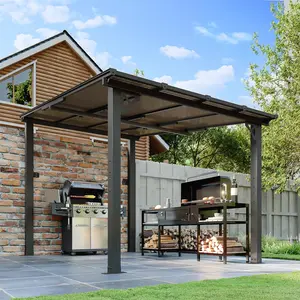 Jolydale Gazebo, Wall Mounted Gazebos Pergola on Clearance, Outdoor Patio, Large Wall-Mounted Heavy Duty Awnings for Patio, Decks, Backyard (Black)