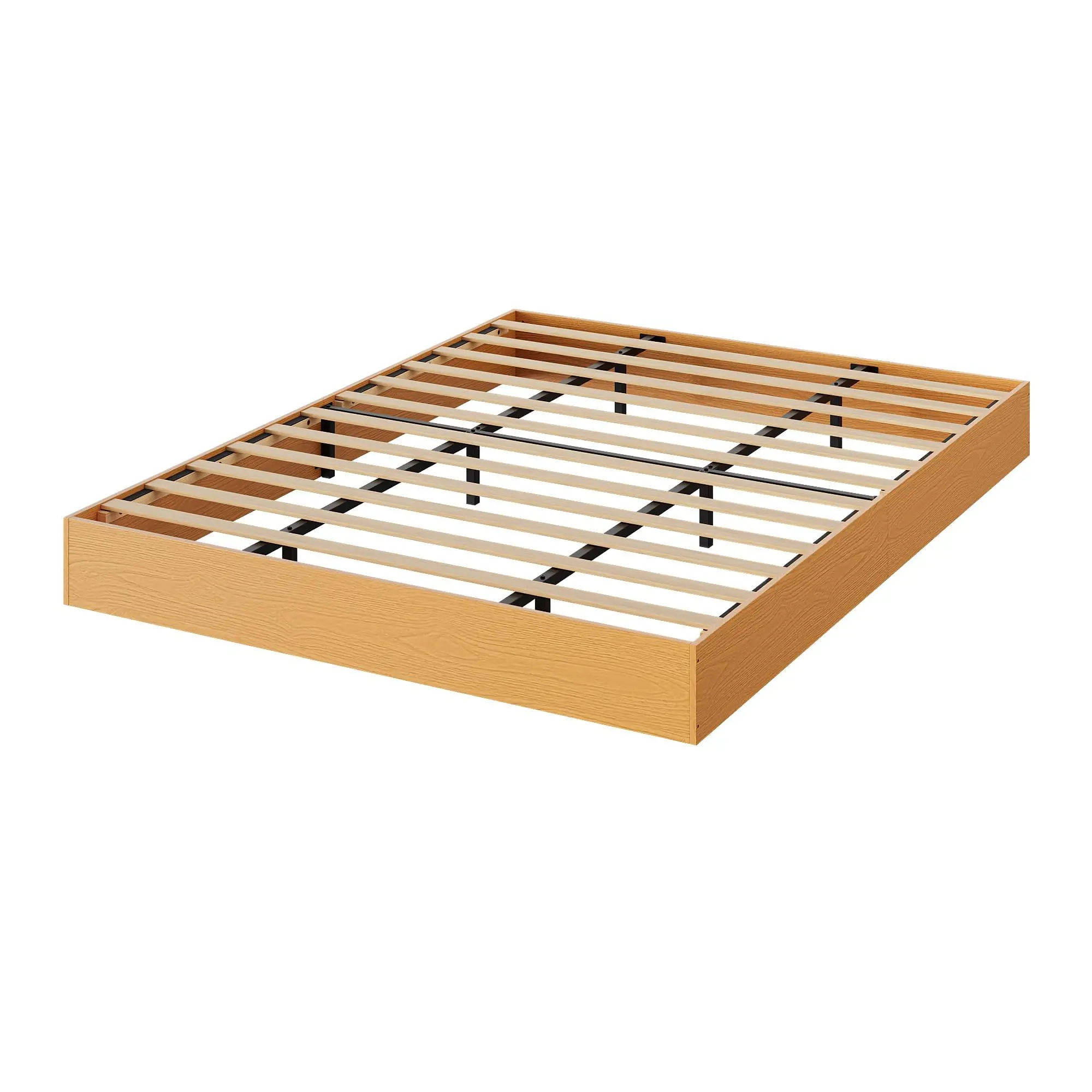 Garvee Twin XL Modern Minimalist Pine Wood Sturdy Platform Bed Frame - Contemporary Bedroom Furniture, Natural Grain Platform Bed Base, Strong Slat Support, No Headboard, Space-Saving, Easy Assembly for Modern Bedroom, Sturdy Bed Frame, Easy Setup