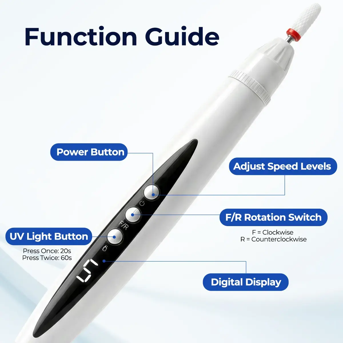 Rechargeable Nail Drill, Cordless Electric File for Fungal Nails Care | Thick Nail Maintenance, Smooth Nail Shaping & Buffing, Precision Cuticle Care, Gentle Daily Nail Grooming,