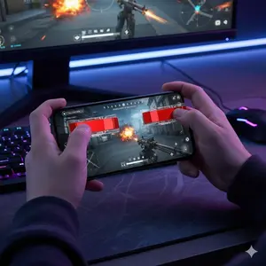 Upgrade Your Mobile Gaming! Dual Joystick Controller for PUBG Mobile & Free Fire. Customizable L1/R1 Triggers, Non-Slip Grip, Portable Dual Handles. Dominate Battle Royale with Precision Controls!