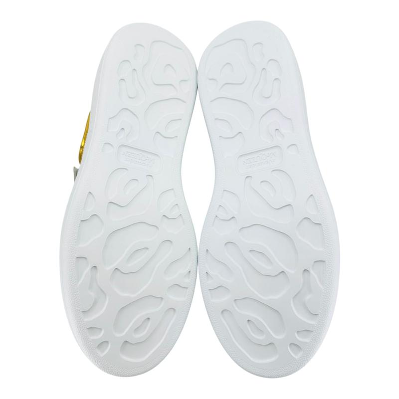 Alexander McQueen Larry Oversized Strap Sneaker Low Glitter White Gold