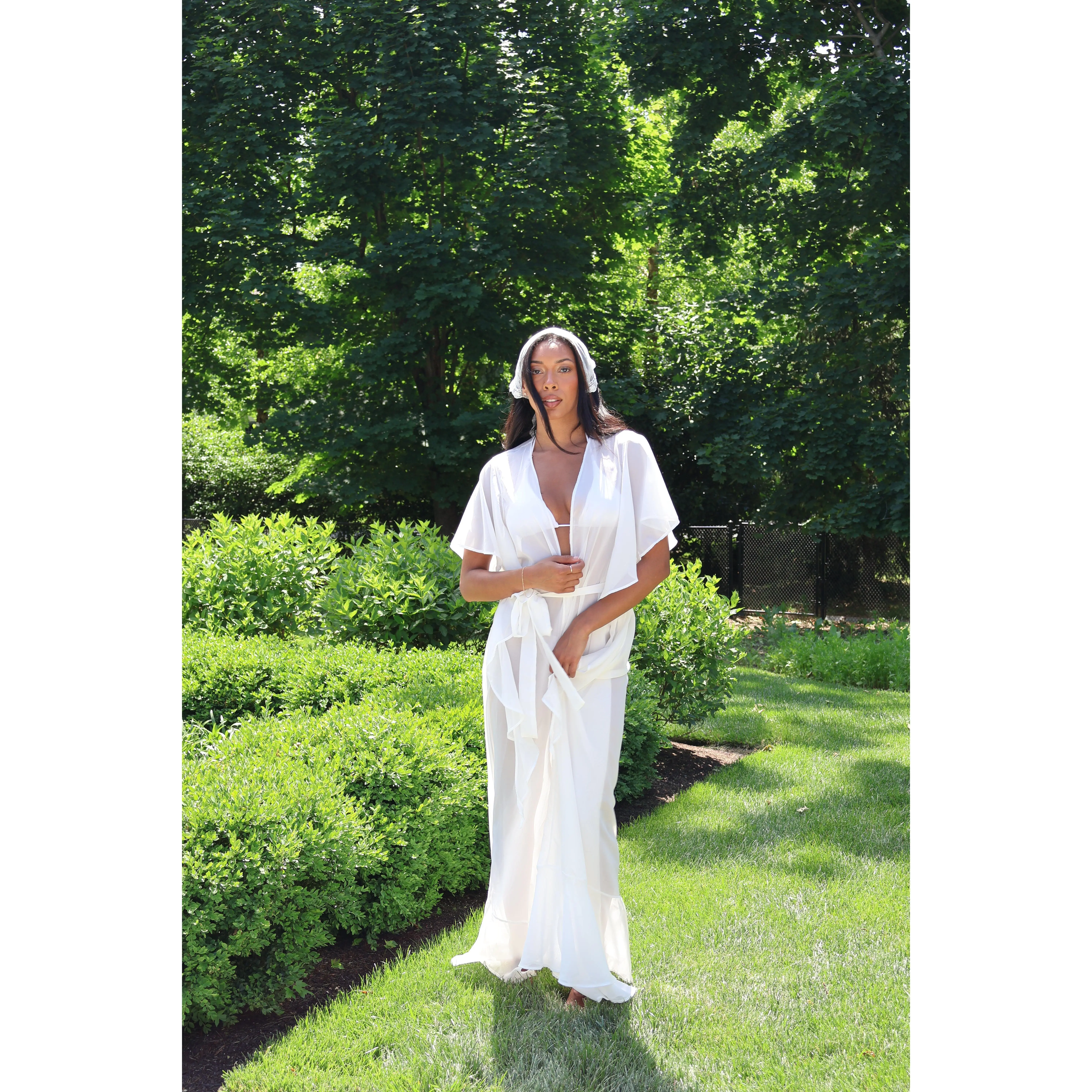 Chiffon Flowy Ruffle Robe