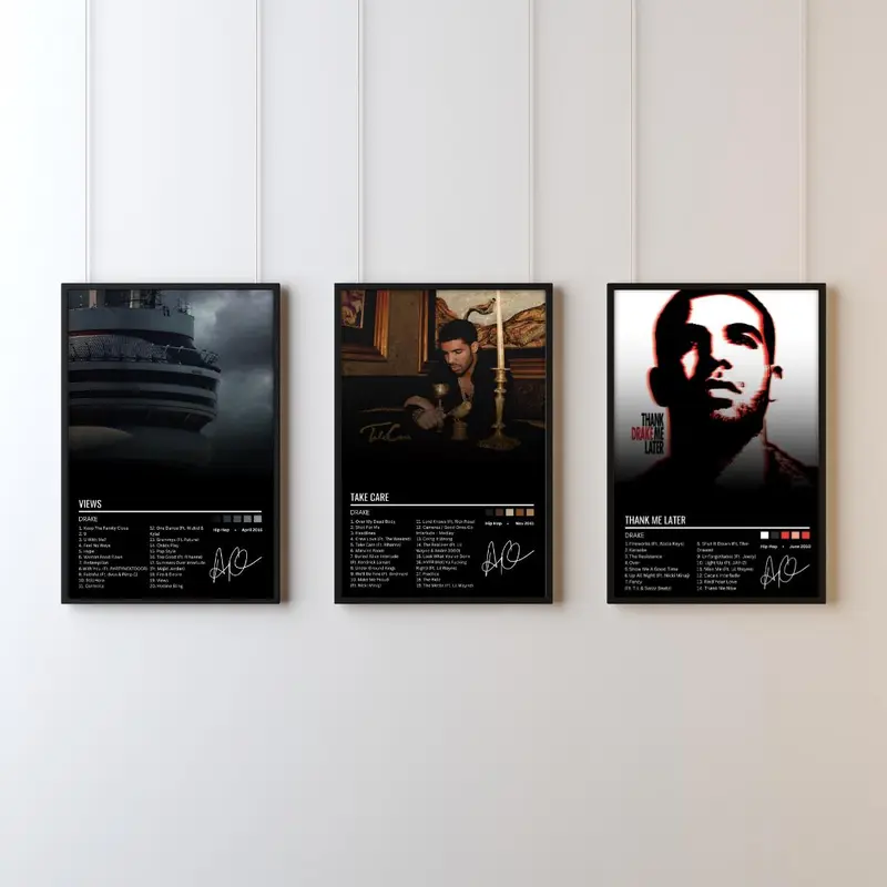Drake Album Cover Posters | Bundle Set of 3, No Frame