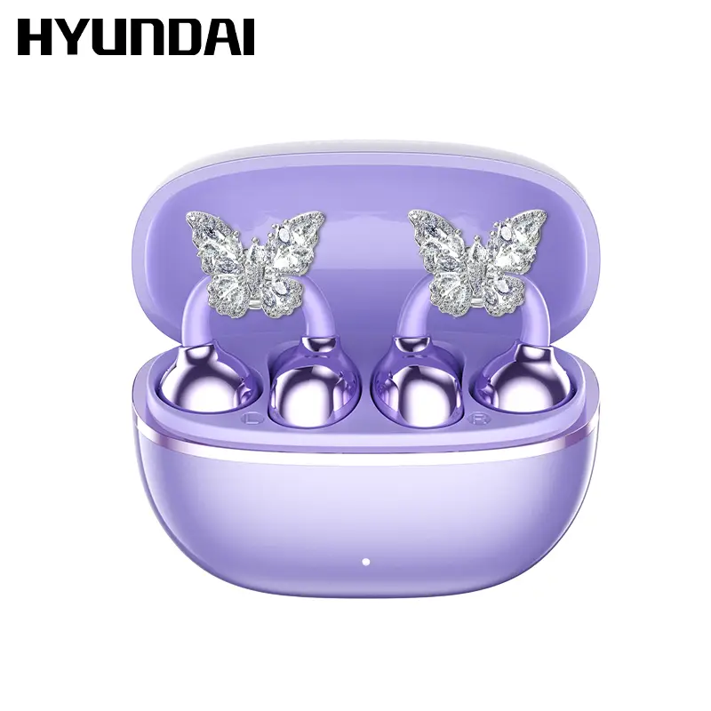 HYUNDAI Earclip C7 Clip-on Design Wireless Earphones, Upgraded Panoramic Sound Headset, Zero Weight Comfortable Wearing & Waterproof Sports Earbuds fo