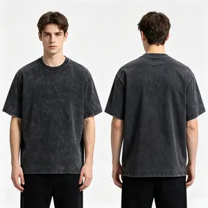 Men's Oversized Cotton T-Shirts Loose Fit Vintage Washed Tee Unisex Short Sleeve Casual Shirts Tops