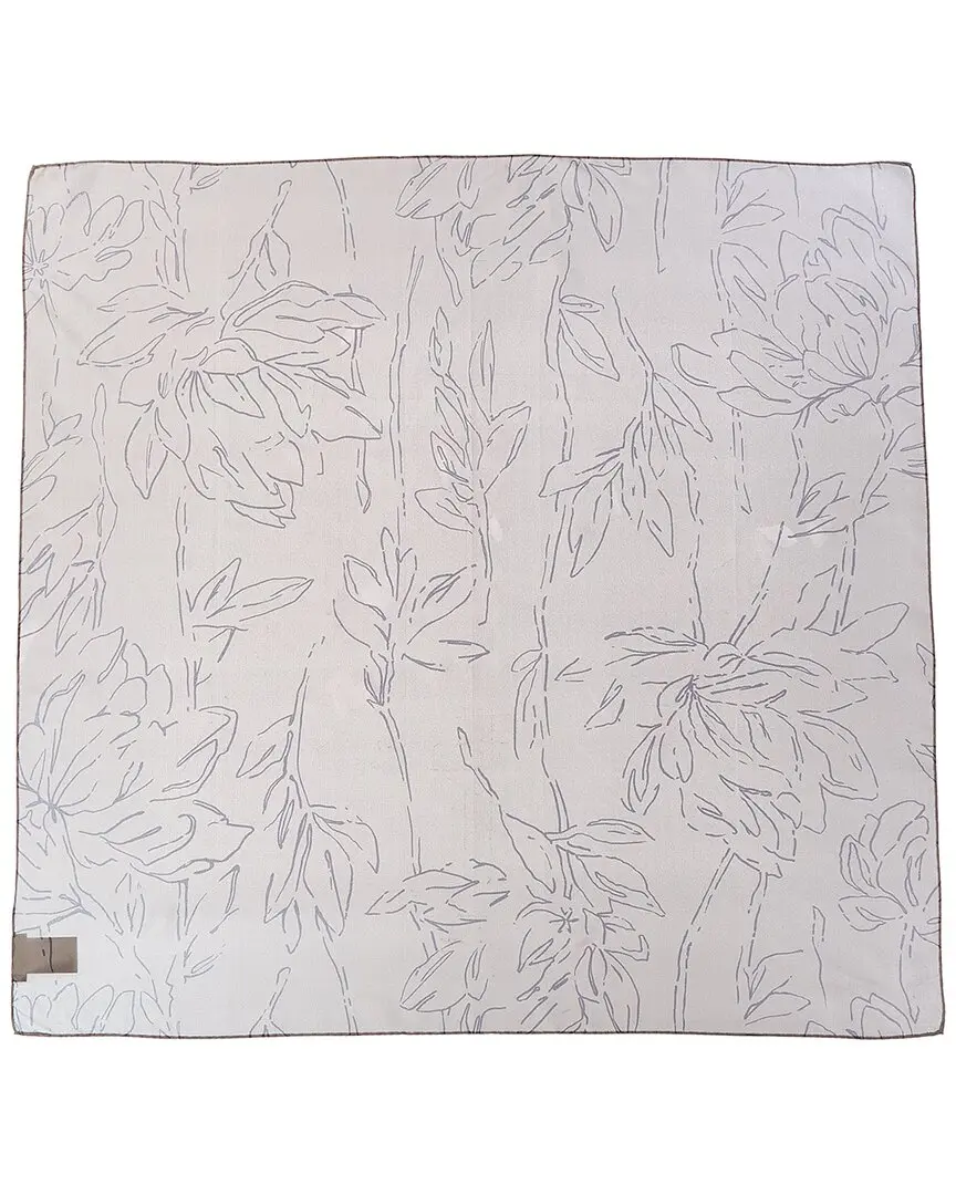 Brunello Cucinelli Magnolia Print Silk Scarf