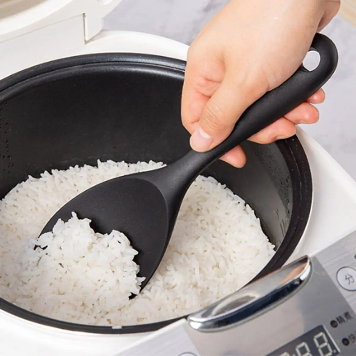 Random Color Silicone Rice Spoon, 1 Count Non-stick Rice Spatula ...